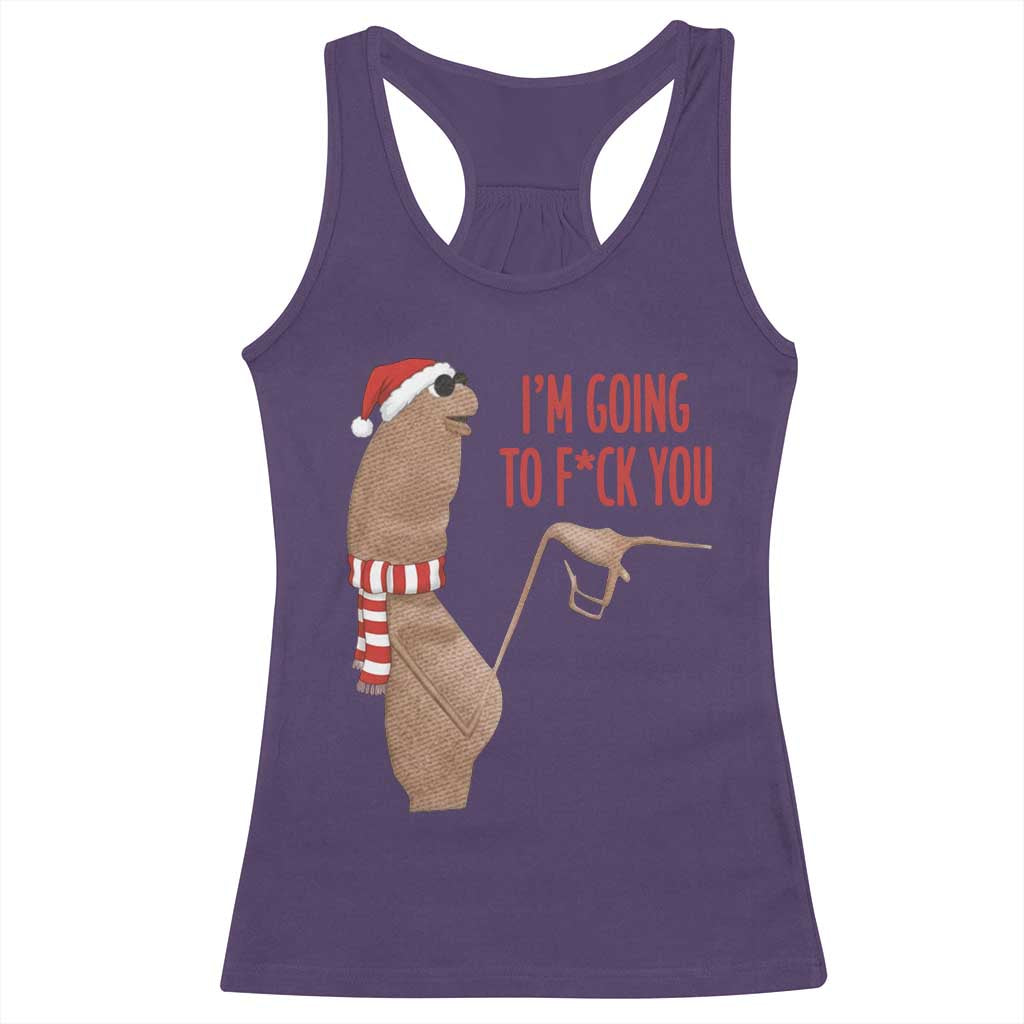 Marcus The Worm Christmas Meme Racerback Tank Top I Am Going To Fck You TS14 Purple Print Your Wear