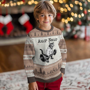 Aur Naur Raccoon Meme Ugly Christmas Sweater Funny Sarcastic Oh No Australian Accent TS14 Mocha Mousse Print Your Wear