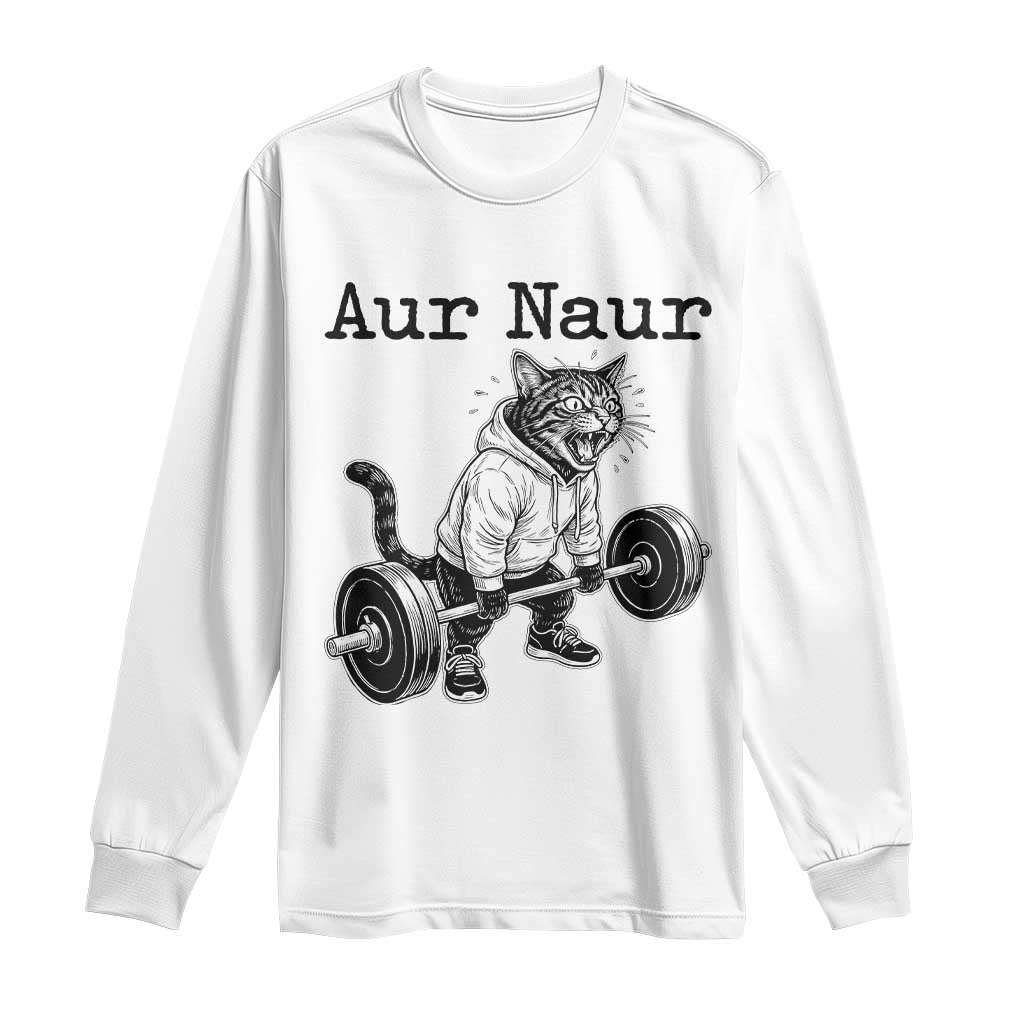 Aur Naur Raccoon Meme Long Sleeve Shirt Funny Sarcastic Oh No Australian Accent TS14 White Print Your Wear