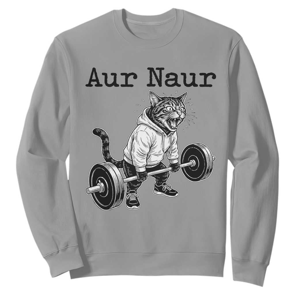 Aur Naur Raccoon Meme Sweatshirt Funny Sarcastic Oh No Australian Accent TS14 Sport Gray Print Your Wear