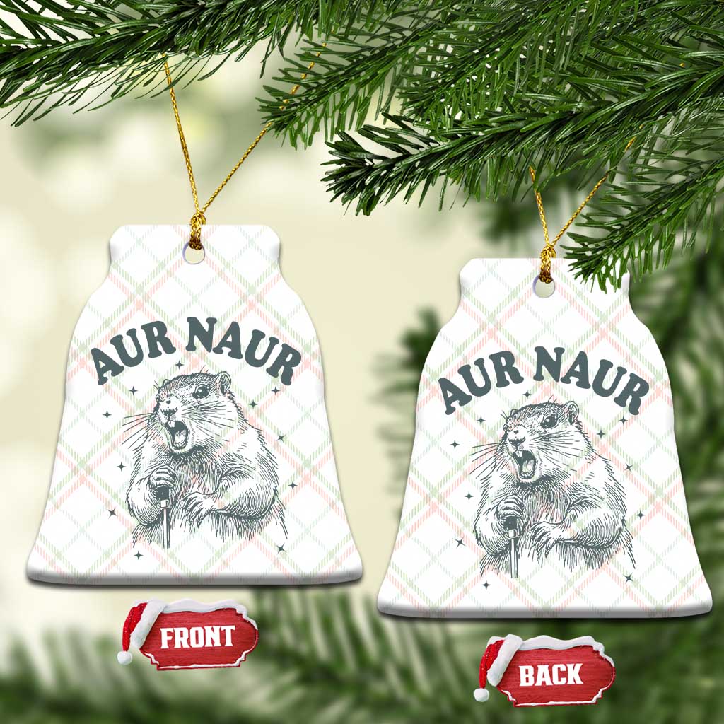 Aur Naur Groundhog Meme Ceramic Ornament Funny Sarcastic Oh No Australian Accent TS14 Print Your Wear