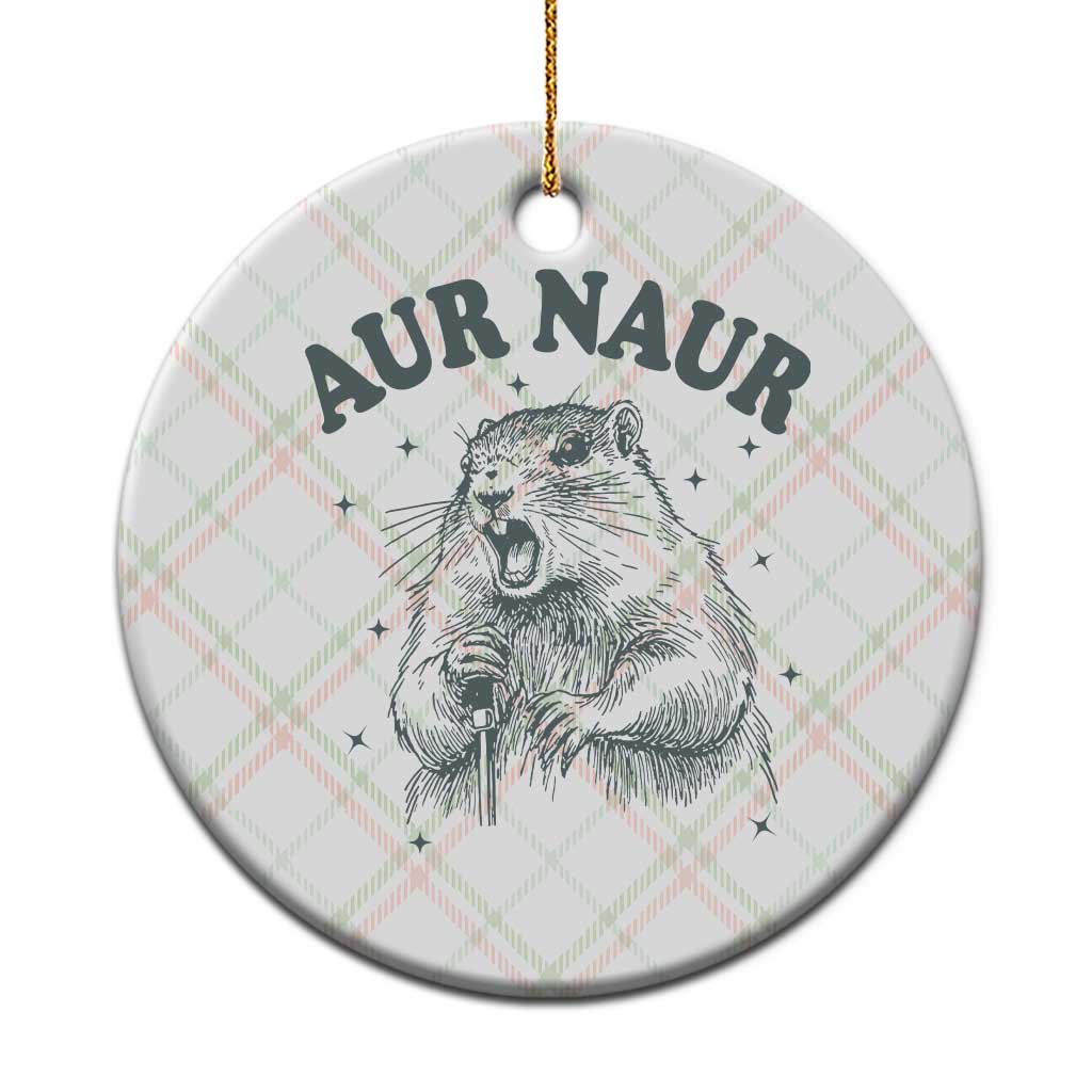 Aur Naur Groundhog Meme Ceramic Ornament Funny Sarcastic Oh No Australian Accent TS14 1pc Christmas Plaid Print Your Wear