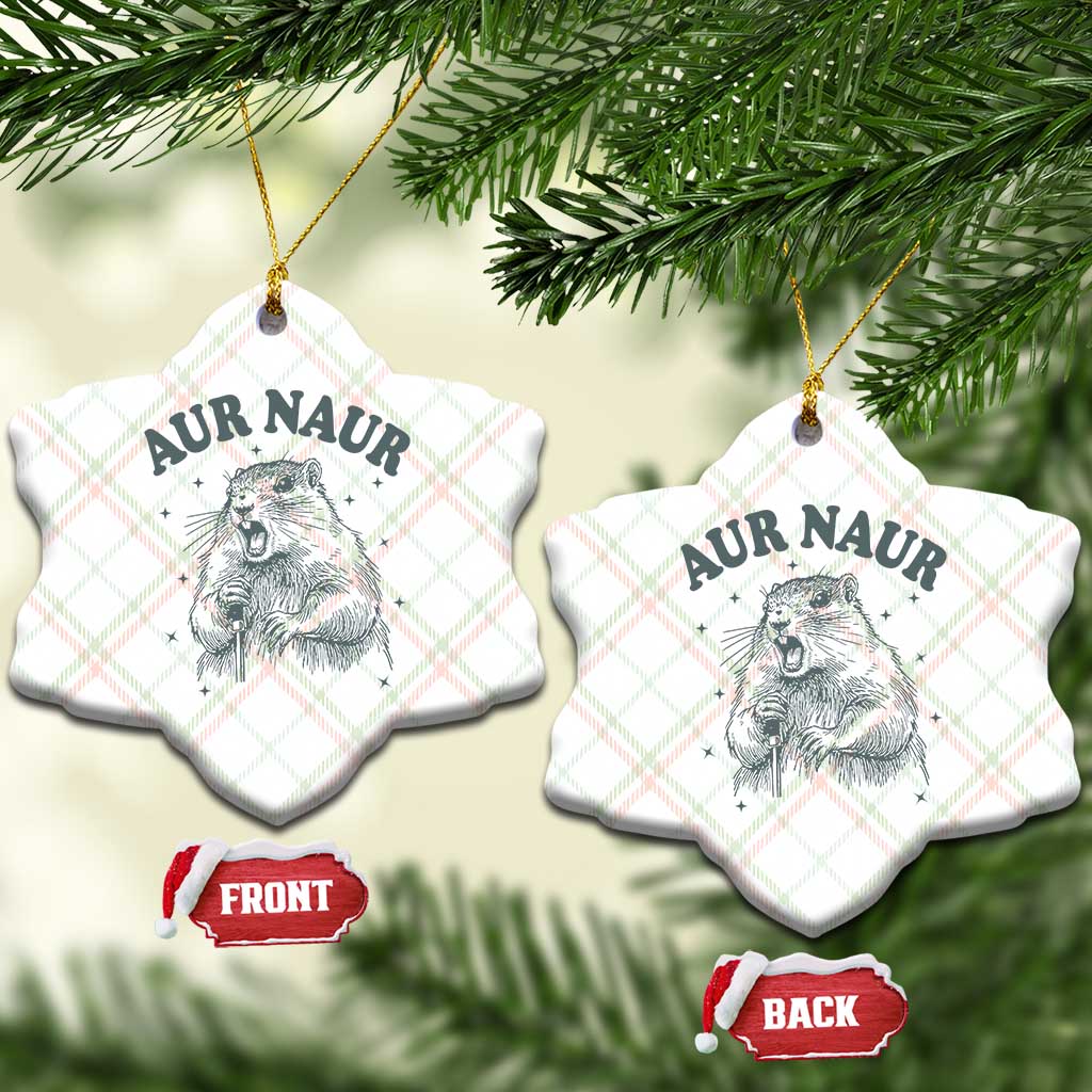 Aur Naur Groundhog Meme Ceramic Ornament Funny Sarcastic Oh No Australian Accent TS14 Print Your Wear