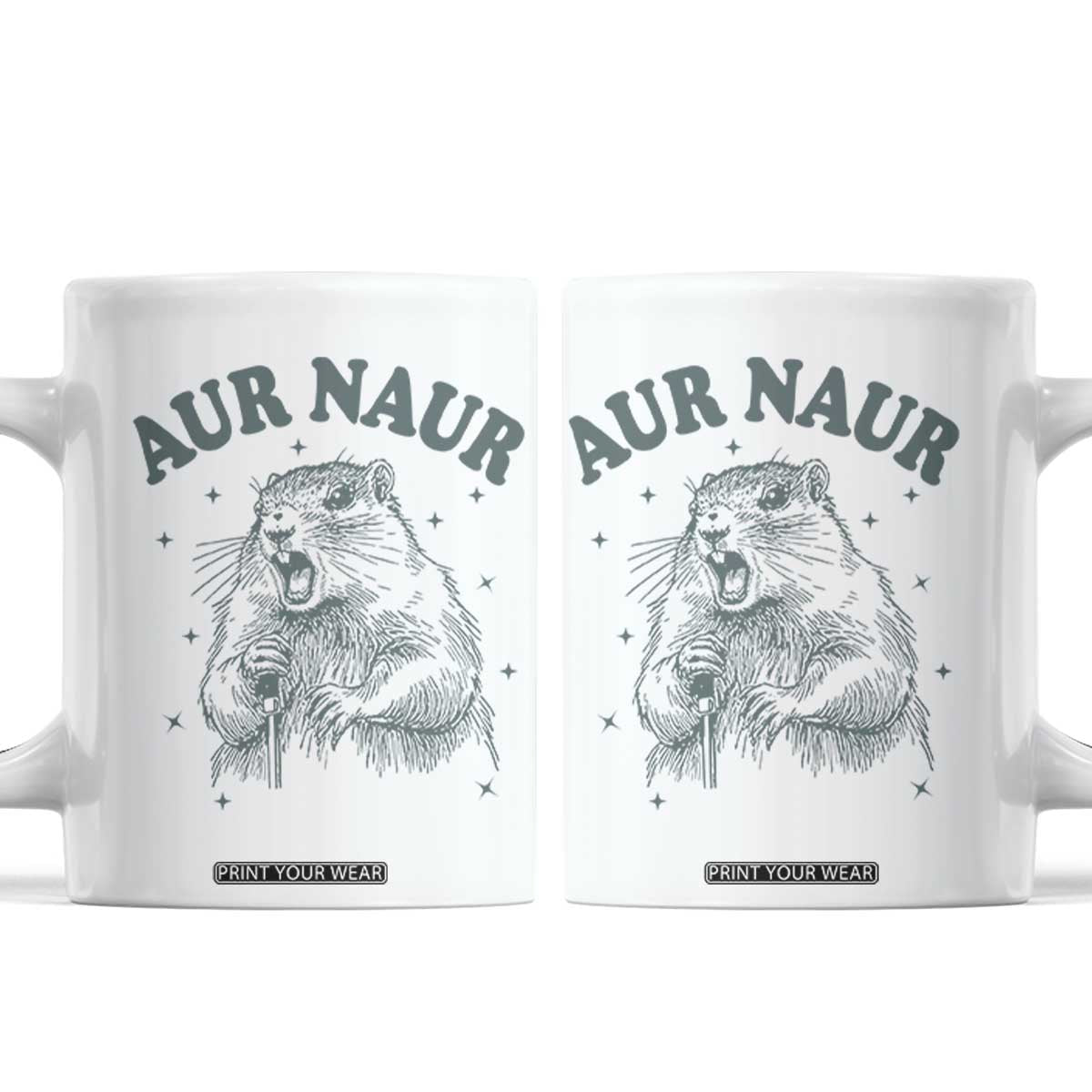 Aur Naur Groundhog Meme Coffee Mug Funny Sarcastic Oh No Australian Accent TS14 White Print Your Wear