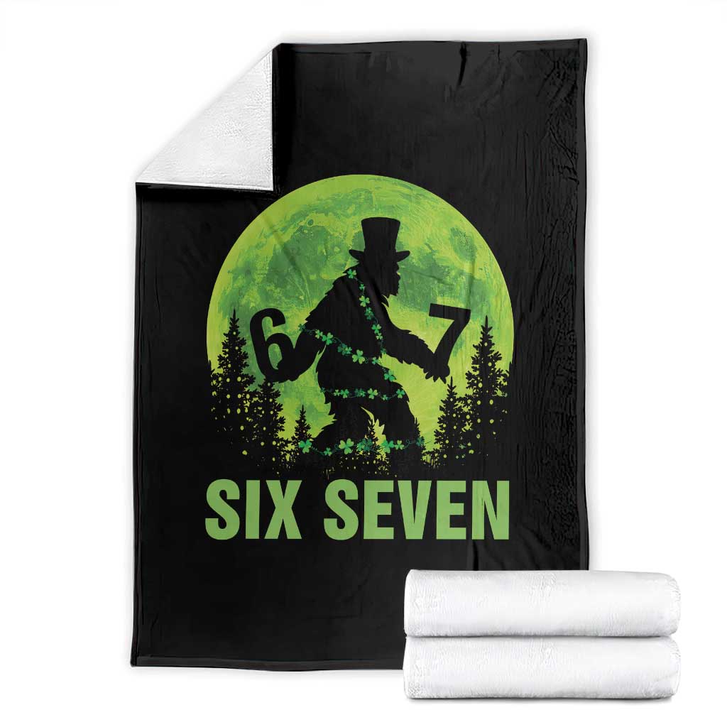 Funny Bigfoot St Patricks Day Throw Blanket Sasquatch Hiding Moon Forest Meme TS14 Black Print Your Wear