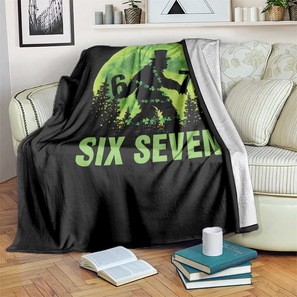 Funny Bigfoot St Patricks Day Throw Blanket Sasquatch Hiding Moon Forest Meme TS14 Print Your Wear