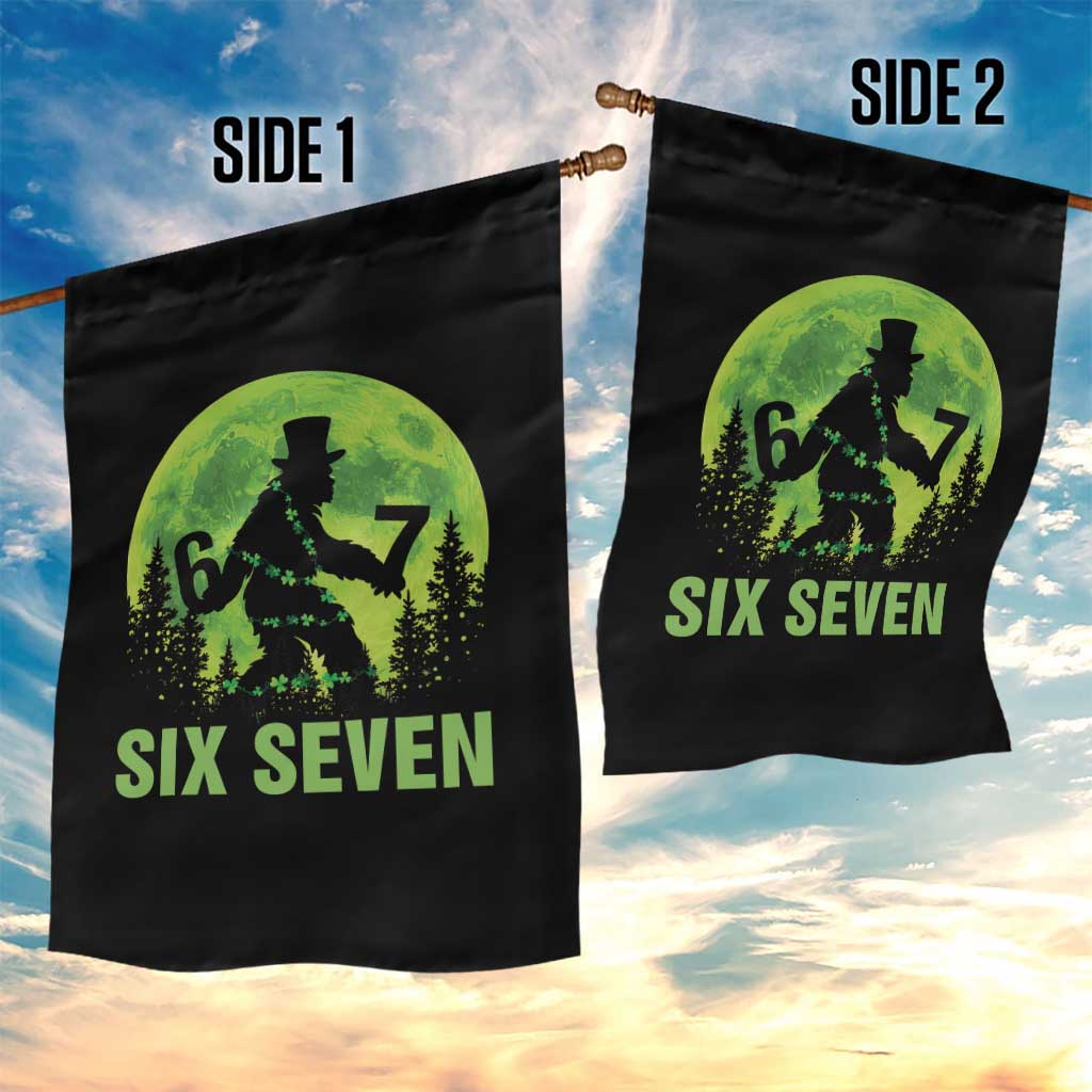 Funny Bigfoot St Patricks Day Garden Flag Sasquatch Hiding Moon Forest Meme TS14 Print Your Wear