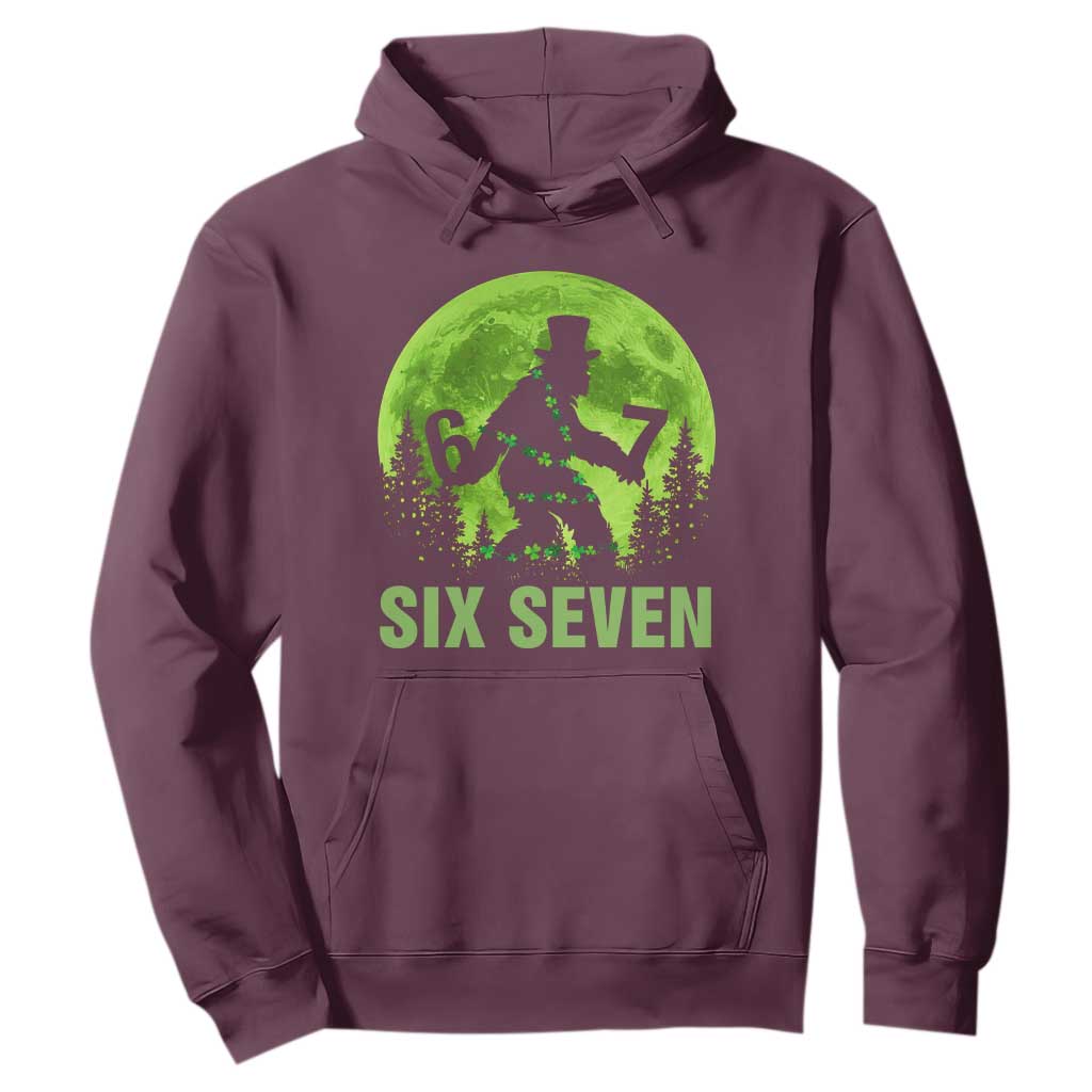 Funny Bigfoot St Patricks Day Hoodie Sasquatch Hiding Moon Forest Meme TS14 Maroon Print Your Wear