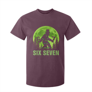 Funny Bigfoot St Patricks Day T Shirt For Kid Sasquatch Hiding Moon Forest Meme TS14 Maroon Print Your Wear