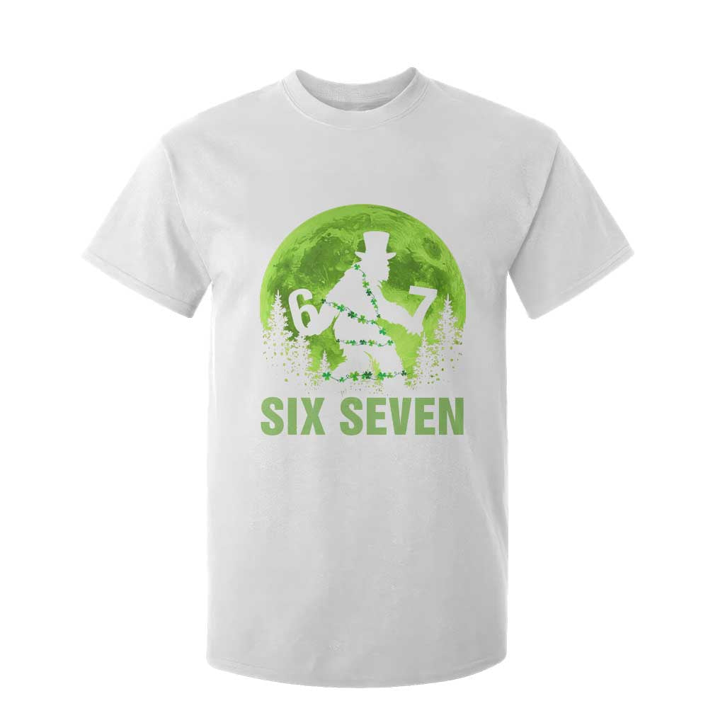 Funny Bigfoot St Patricks Day T Shirt For Kid Sasquatch Hiding Moon Forest Meme TS14 White Print Your Wear