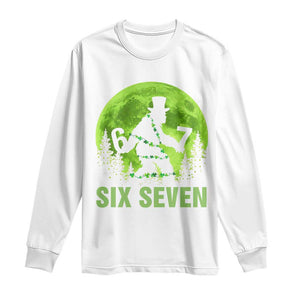 Funny Bigfoot St Patricks Day Long Sleeve Shirt Sasquatch Hiding Moon Forest Meme TS14 White Print Your Wear