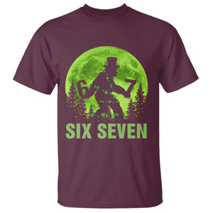 Funny Bigfoot St Patricks Day T Shirt Sasquatch Hiding Moon Forest Meme TS14 Maroon Print Your Wear