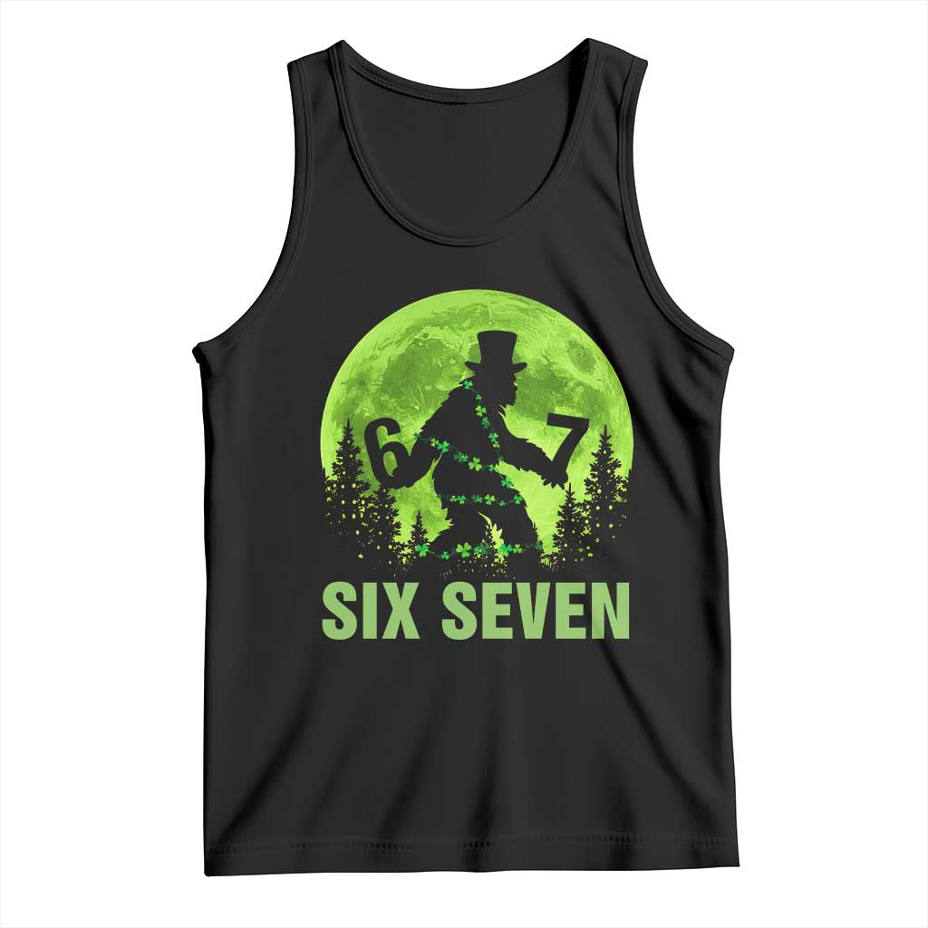 Funny Bigfoot St Patricks Day Tank Top Sasquatch Hiding Moon Forest Meme TS14 Black Print Your Wear