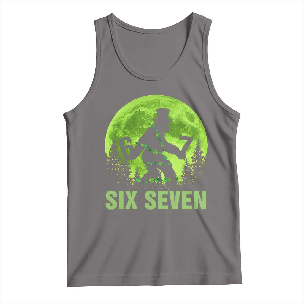 Funny Bigfoot St Patricks Day Tank Top Sasquatch Hiding Moon Forest Meme TS14 Deep Heather Print Your Wear