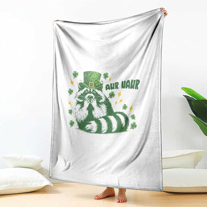 AUR Naur Raccoon St Patricks Day Meme Throw Blanket Funny Sarcastic Oh No Australian Accent TS14 Print Your Wear