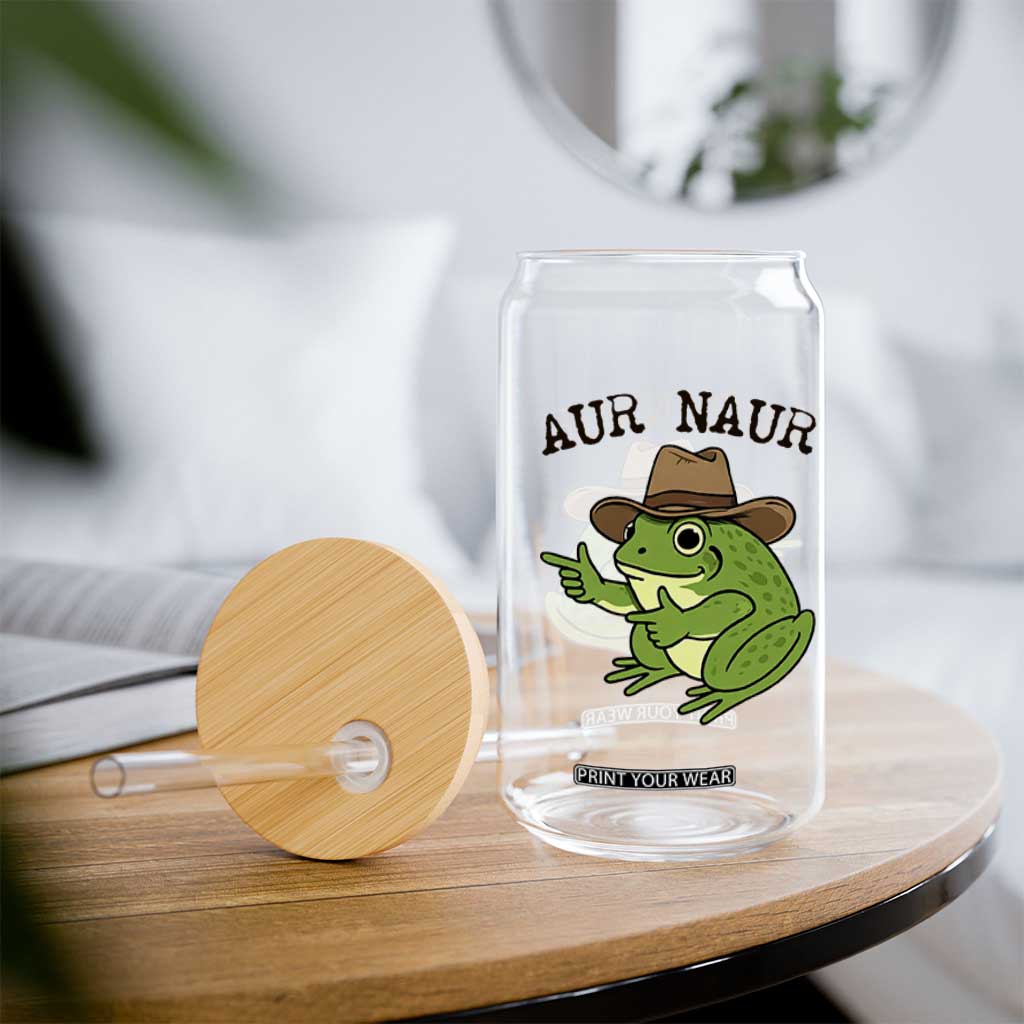 AUR Naur Cowboy Frog Meme Glass Can Funny Sarcastic Oh No Australian Accent TS14 Print Your Wear