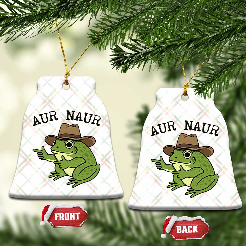 AUR Naur Cowboy Frog Meme Ceramic Ornament Funny Sarcastic Oh No Australian Accent TS14 Print Your Wear