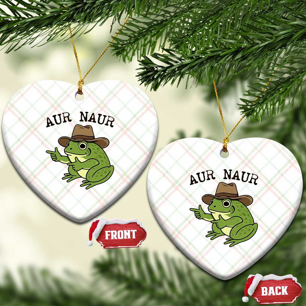 AUR Naur Cowboy Frog Meme Ceramic Ornament Funny Sarcastic Oh No Australian Accent TS14 Print Your Wear