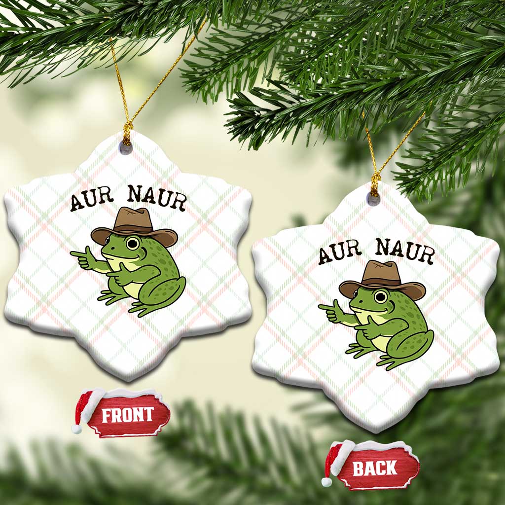 AUR Naur Cowboy Frog Meme Ceramic Ornament Funny Sarcastic Oh No Australian Accent TS14 Print Your Wear