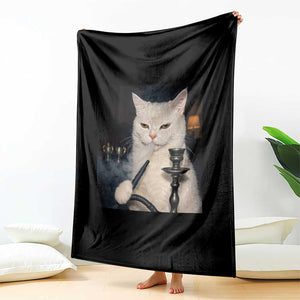 Funny Stoner Cat Throw Blanket 420 Stoner Smoking Cat Cannabis Lover Meme TS14 Print Your Wear