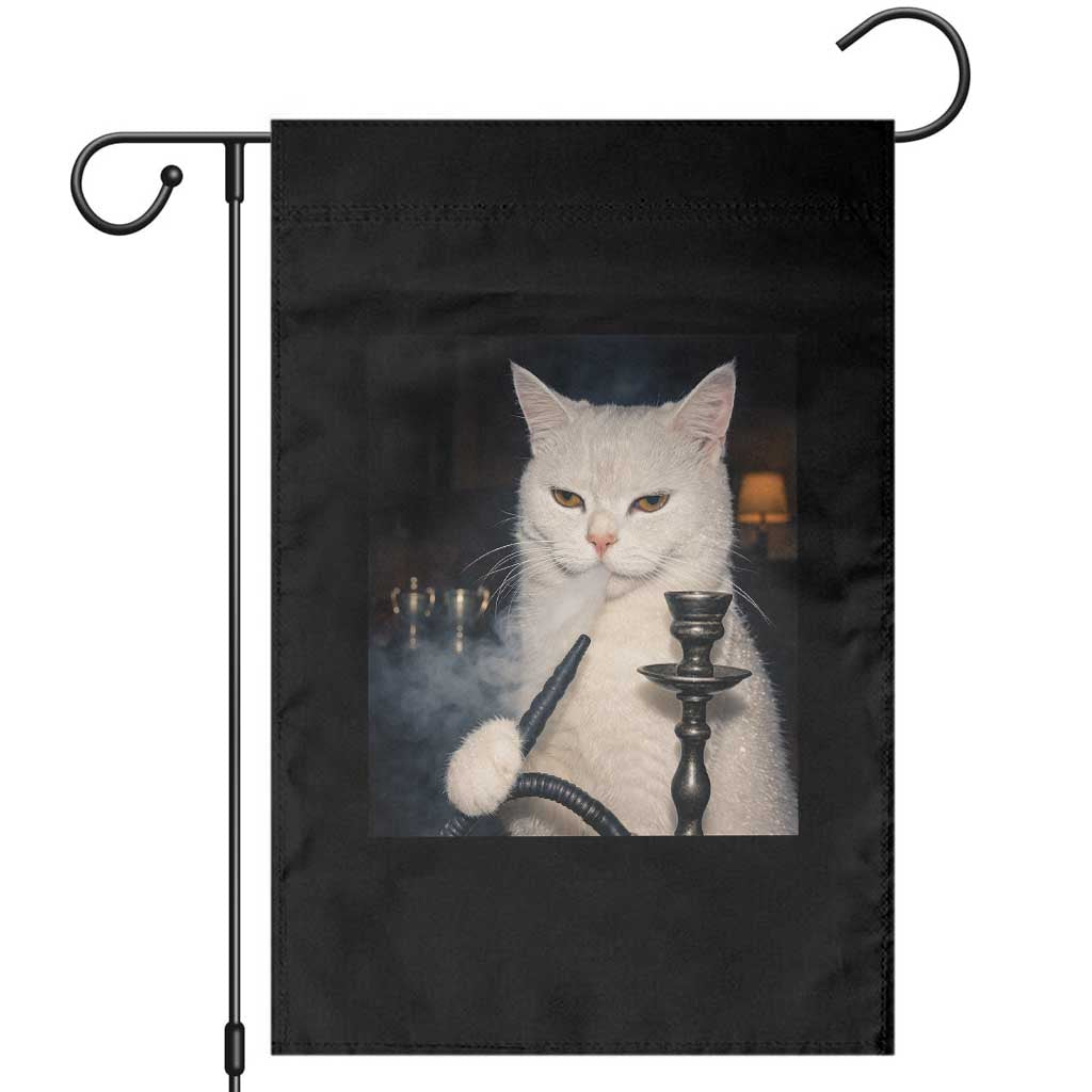 Funny Stoner Cat Garden Flag 420 Stoner Smoking Cat Cannabis Lover Meme TS14 Black Print Your Wear
