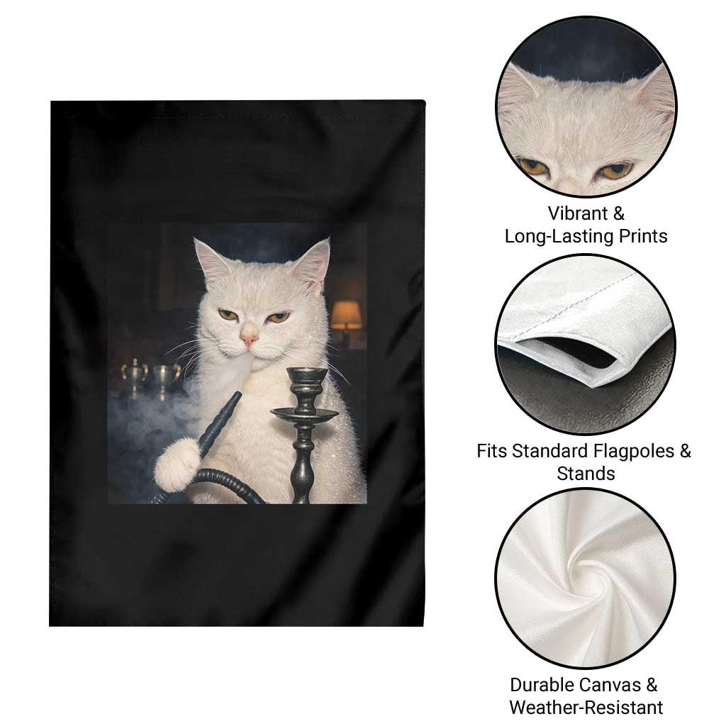Funny Stoner Cat Garden Flag 420 Stoner Smoking Cat Cannabis Lover Meme TS14 Print Your Wear