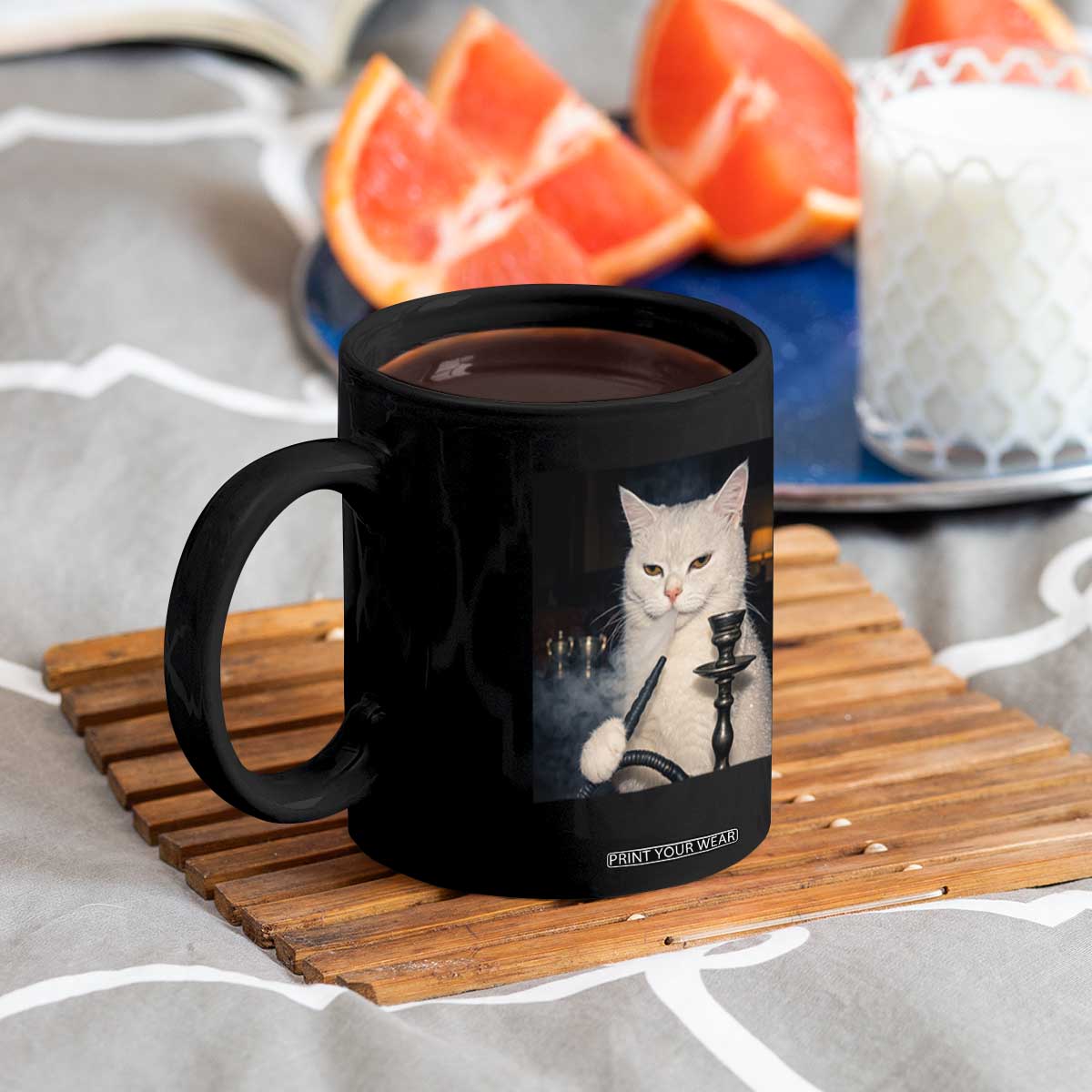 Funny Stoner Cat Coffee Mug 420 Stoner Smoking Cat Cannabis Lover Meme TS14 Print Your Wear