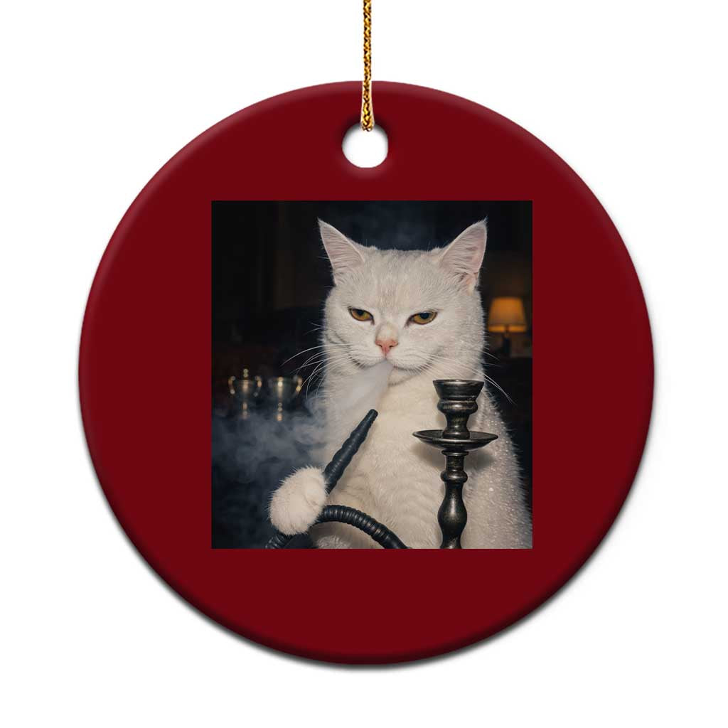 Funny Stoner Cat Ceramic Ornament 420 Stoner Smoking Cat Cannabis Lover Meme TS14 1pc Red Print Your Wear