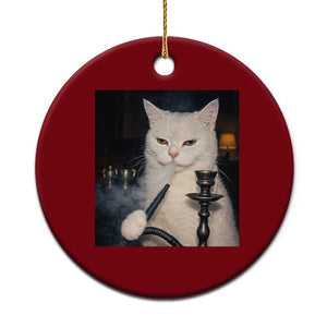 Funny Stoner Cat Ceramic Ornament 420 Stoner Smoking Cat Cannabis Lover Meme TS14 1pc Red Print Your Wear