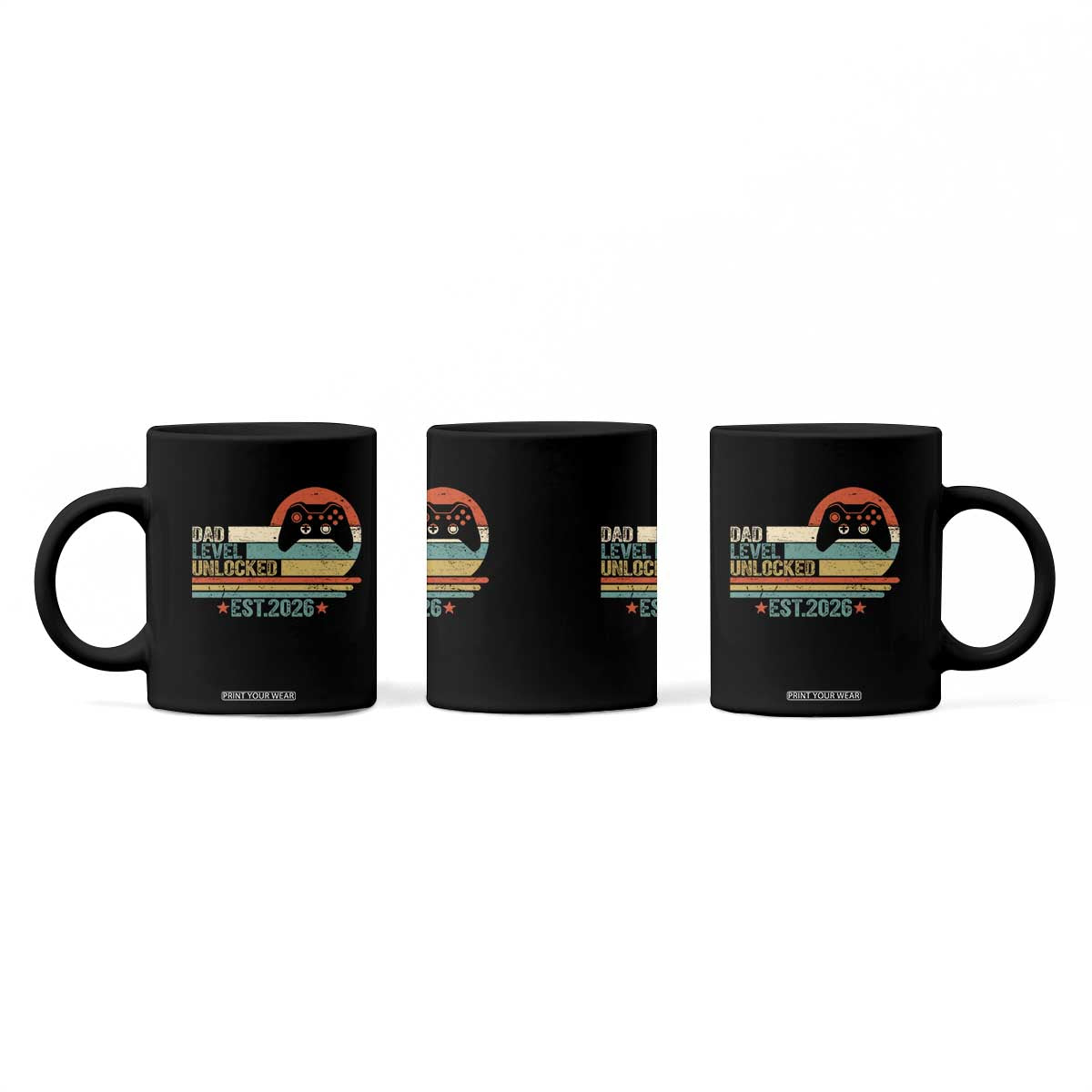 Dad Level Unlocked Coffee Mug Funny New Dad Gaming Gamer 2026 TS14 Print Your Wear