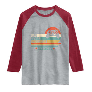 Dad Level Unlocked Raglan Shirt Funny New Dad Gaming Gamer 2026 TS14 Heather Gray Heather Red Print Your Wear