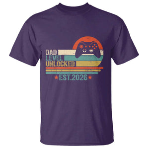 Dad Level Unlocked T Shirt Funny New Dad Gaming Gamer 2026 TS14 Purple Print Your Wear