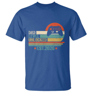 Dad Level Unlocked T Shirt Funny New Dad Gaming Gamer 2026 TS14 Royal Blue Print Your Wear
