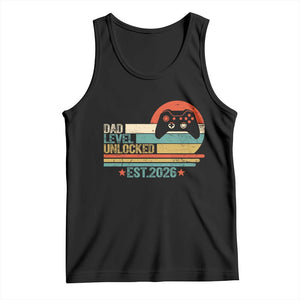 Dad Level Unlocked Tank Top Funny New Dad Gaming Gamer 2026 TS14 Black Print Your Wear
