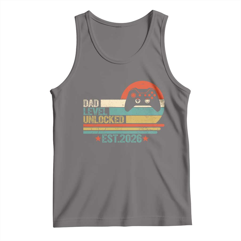Dad Level Unlocked Tank Top Funny New Dad Gaming Gamer 2026 TS14 Deep Heather Print Your Wear