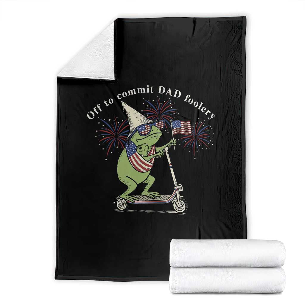 New Dad Frog 4th of July Throw Blanket Off to Commit Dad Foolery TS14 Black Print Your Wear