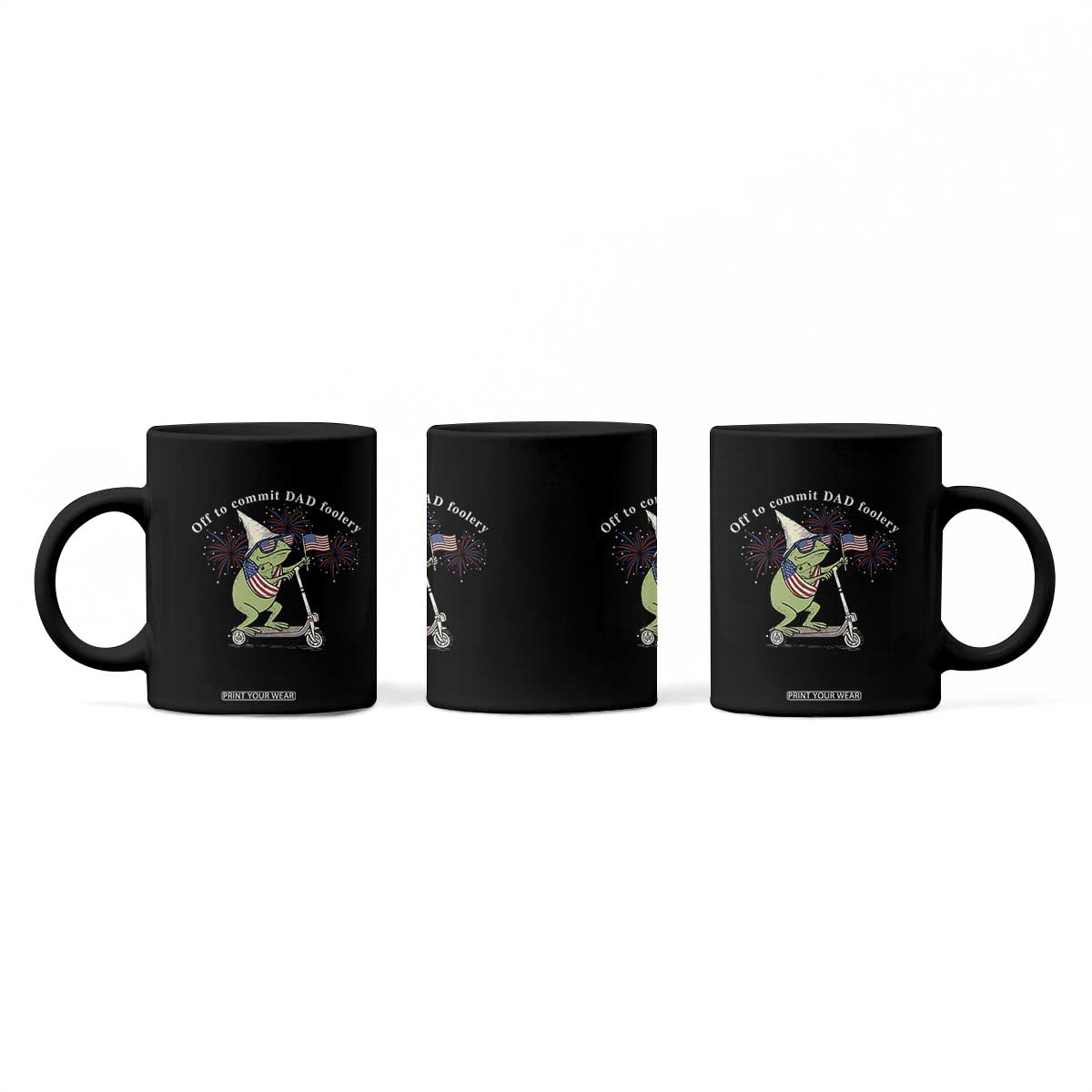 New Dad Frog 4th of July Coffee Mug Off to Commit Dad Foolery TS14 Print Your Wear