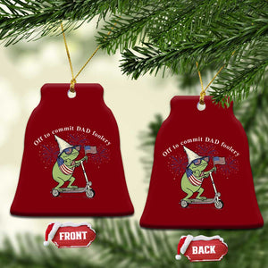 New Dad Frog 4th of July Ceramic Ornament Off to Commit Dad Foolery TS14 Print Your Wear