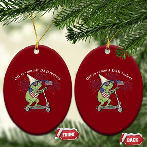 New Dad Frog 4th of July Ceramic Ornament Off to Commit Dad Foolery TS14 Print Your Wear