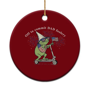 New Dad Frog 4th of July Ceramic Ornament Off to Commit Dad Foolery TS14 1pc Red Print Your Wear