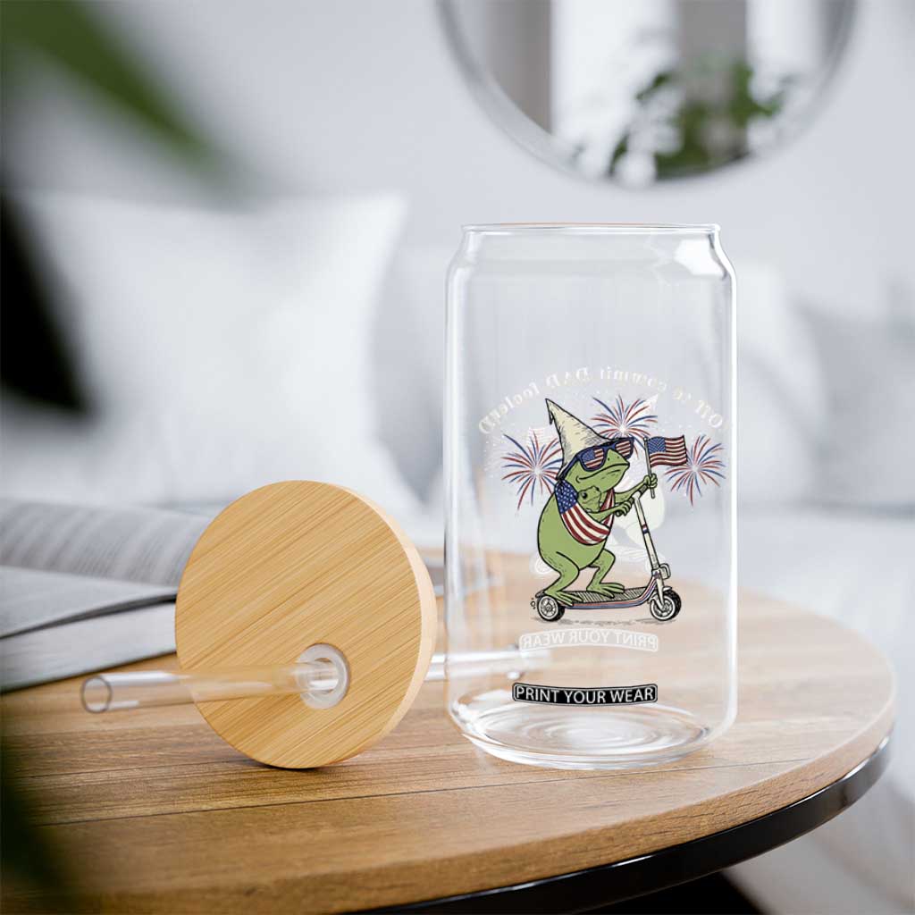 New Dad Frog 4th of July Glass Can Off to Commit Dad Foolery TS14 Print Your Wear