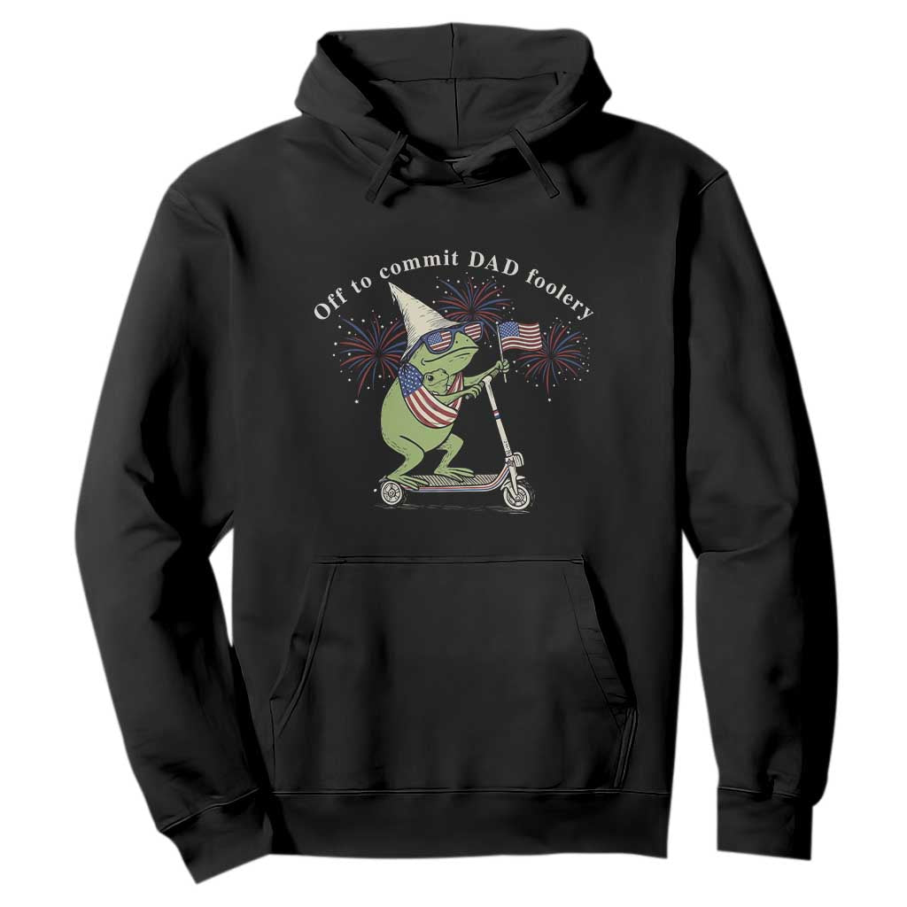 New Dad Frog 4th of July Hoodie Off to Commit Dad Foolery TS14 Black Print Your Wear