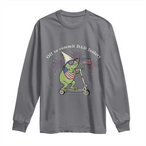 New Dad Frog 4th of July Long Sleeve Shirt Off to Commit Dad Foolery TS14 Charcoal Print Your Wear