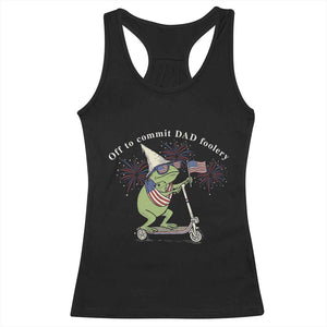New Dad Frog 4th of July Racerback Tank Top Off to Commit Dad Foolery TS14 Black Print Your Wear