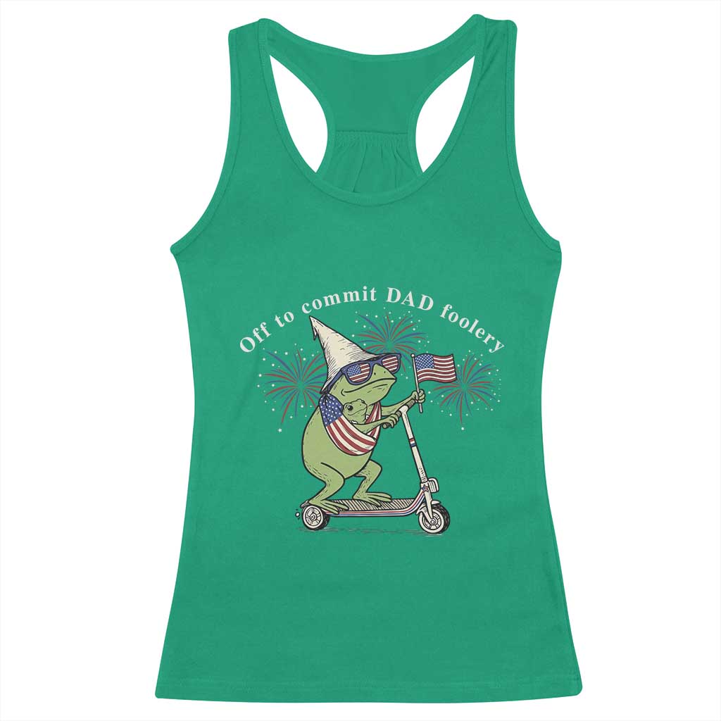 New Dad Frog 4th of July Racerback Tank Top Off to Commit Dad Foolery TS14 Irish Green Print Your Wear