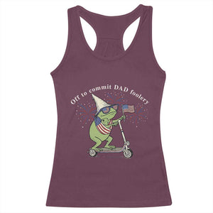 New Dad Frog 4th of July Racerback Tank Top Off to Commit Dad Foolery TS14 Maroon Print Your Wear