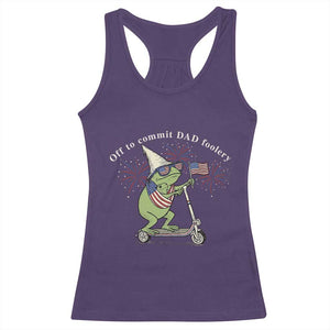 New Dad Frog 4th of July Racerback Tank Top Off to Commit Dad Foolery TS14 Purple Print Your Wear