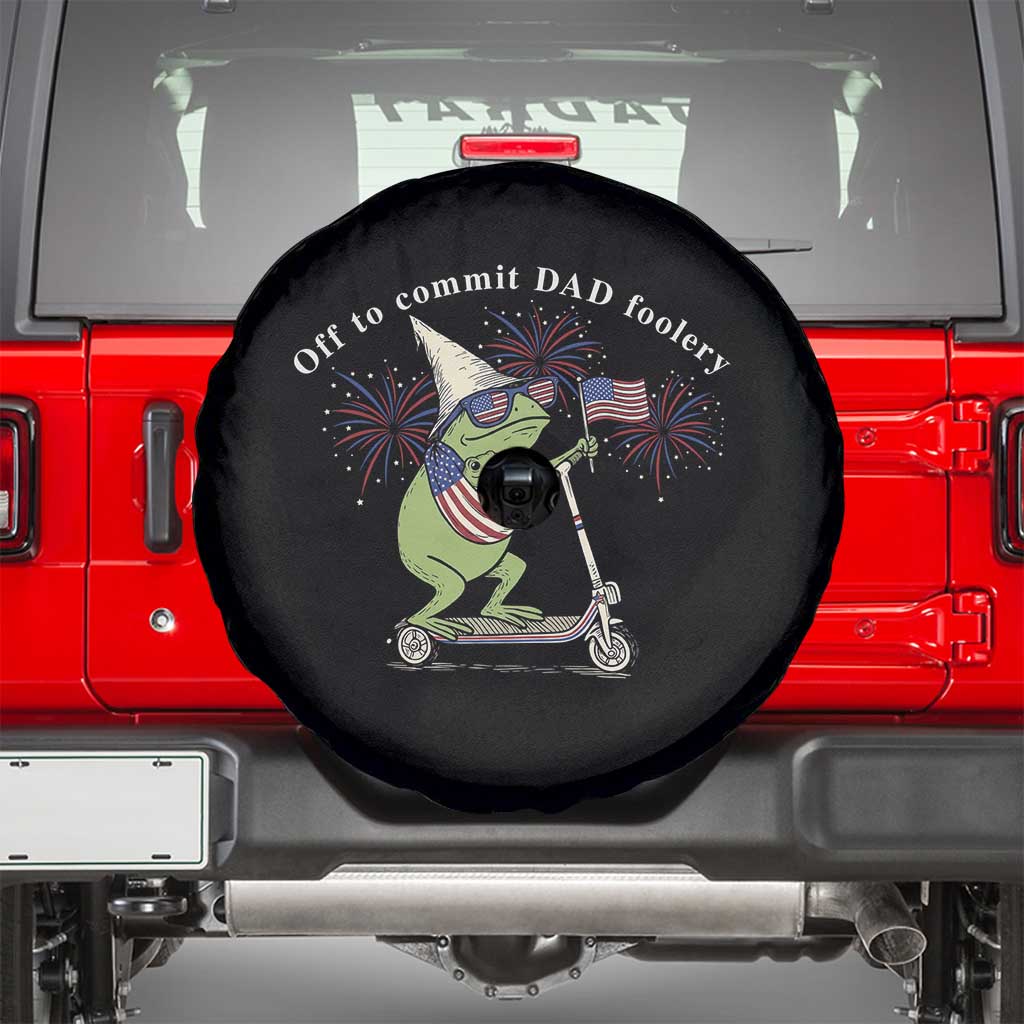 New Dad Frog 4th of July Spare Tire Cover Off to Commit Dad Foolery TS14 Black Print Your Wear