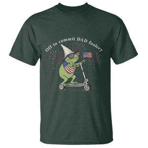 New Dad Frog 4th of July T Shirt Off to Commit Dad Foolery TS14 Dark Forest Green Print Your Wear