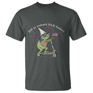 New Dad Frog 4th of July T Shirt Off to Commit Dad Foolery TS14 Dark Heather Print Your Wear